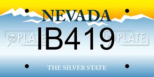 IB419 Nevada License Plate