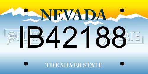 IB42188 Nevada License Plate