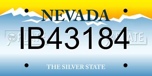 IB43184 Nevada License Plate