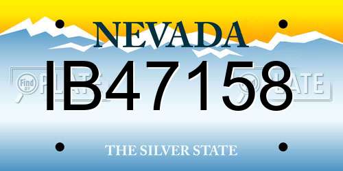IB47158 Nevada License Plate