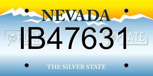 IB47631 Nevada License Plate