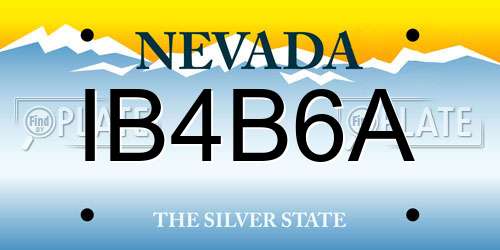 IB4B6A Nevada License Plate