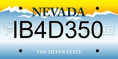 IB4D350 Nevada License Plate