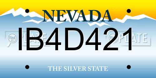 IB4D421 Nevada License Plate