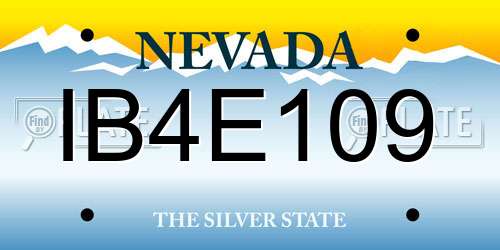 IB4E109 Nevada License Plate