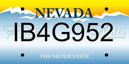 IB4G952 Nevada License Plate