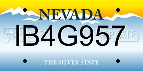 IB4G957 Nevada License Plate