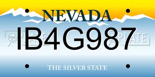 IB4G987 Nevada License Plate