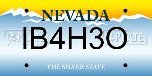 IB4H3O Nevada License Plate