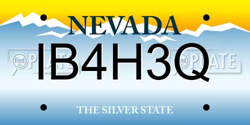 IB4H3Q Nevada License Plate