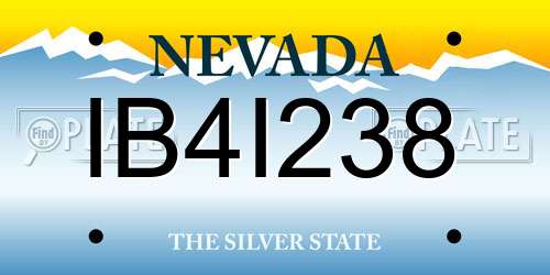 IB4I238 Nevada License Plate