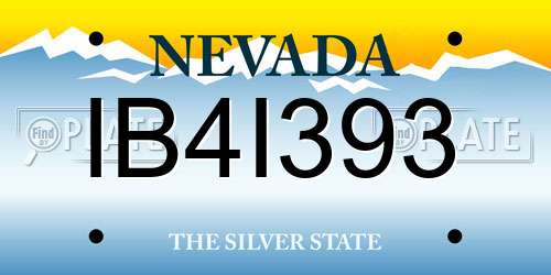 IB4I393 Nevada License Plate