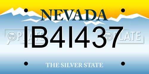 IB4I437 Nevada License Plate