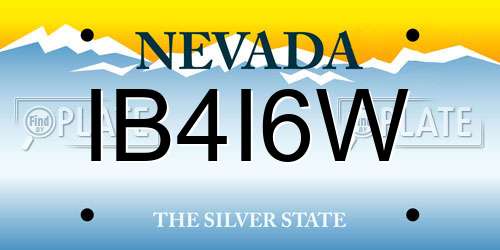 IB4I6W Nevada License Plate