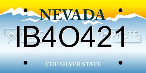 IB4O421 Nevada License Plate