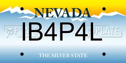IB4P4L Nevada License Plate