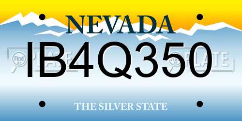 IB4Q350 Nevada License Plate