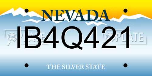 IB4Q421 Nevada License Plate