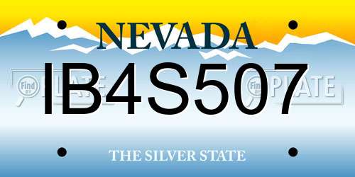 IB4S507 Nevada License Plate