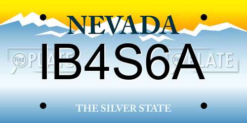 IB4S6A Nevada License Plate