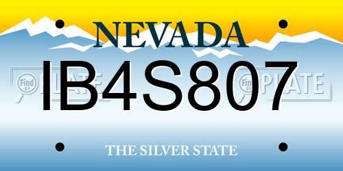 IB4S807 Nevada License Plate