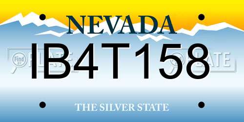 IB4T158 Nevada License Plate