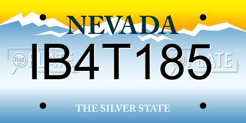 IB4T185 Nevada License Plate
