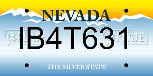 IB4T631 Nevada License Plate