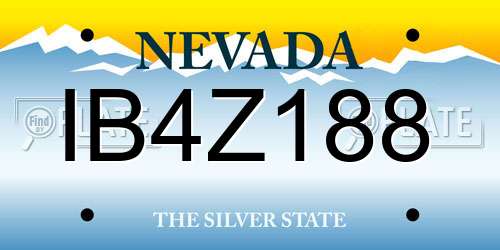 IB4Z188 Nevada License Plate