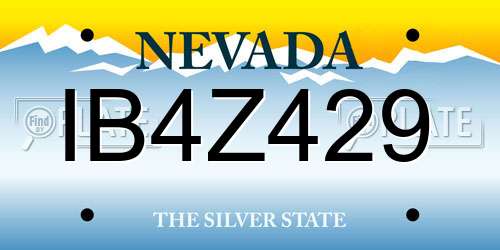 IB4Z429 Nevada License Plate