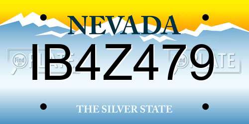 IB4Z479 Nevada License Plate