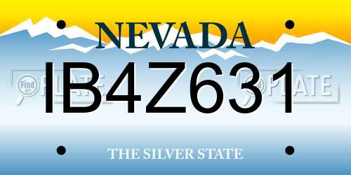 IB4Z631 Nevada License Plate