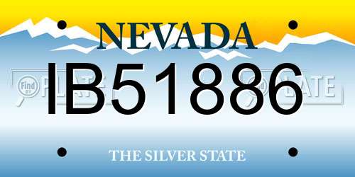 IB51886 Nevada License Plate