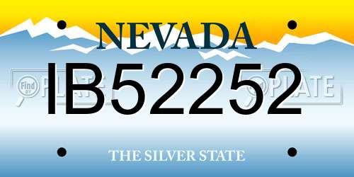 IB52252 Nevada License Plate