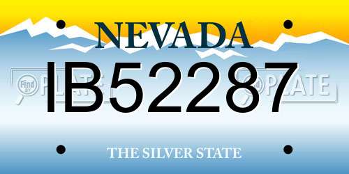 IB52287 Nevada License Plate