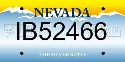 IB52466 Nevada License Plate