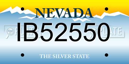 IB52550 Nevada License Plate