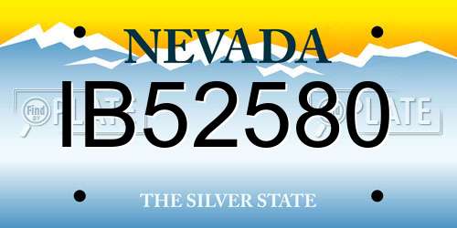 IB52580 Nevada License Plate