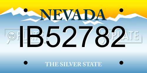 IB52782 Nevada License Plate