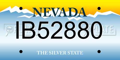 IB52880 Nevada License Plate