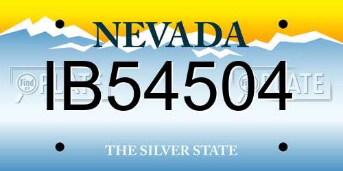 IB54504 Nevada License Plate