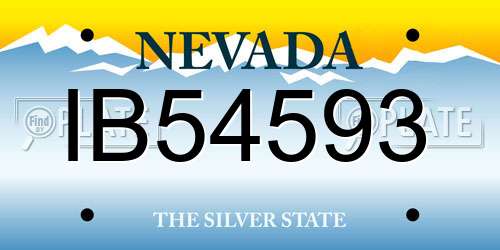 IB54593 Nevada License Plate