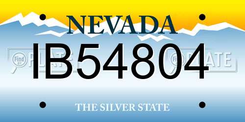 IB54804 Nevada License Plate