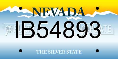 IB54893 Nevada License Plate