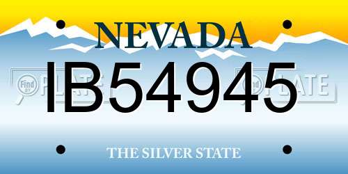 IB54945 Nevada License Plate