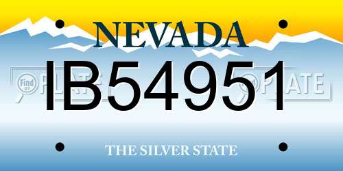 IB54951 Nevada License Plate
