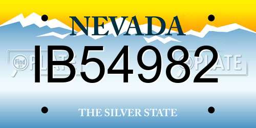 IB54982 Nevada License Plate