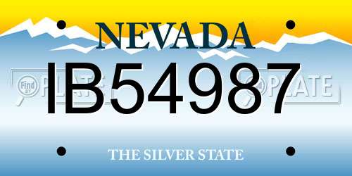 IB54987 Nevada License Plate
