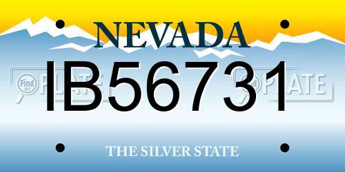 IB56731 Nevada License Plate