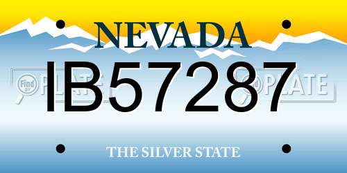IB57287 Nevada License Plate